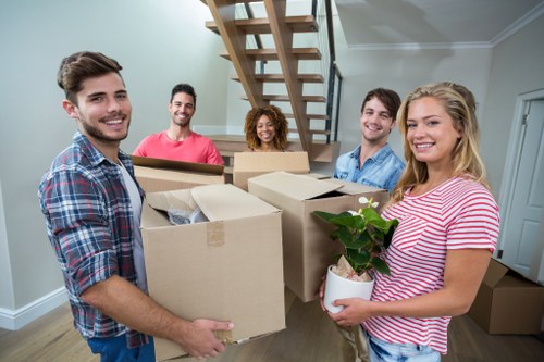 Local house removalists planning a move in a Dutch city street