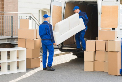 Local transfer station receiving separated waste from a removal job