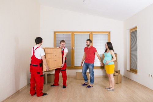 Moving equipment and furniture loaded for transport across the Netherlands