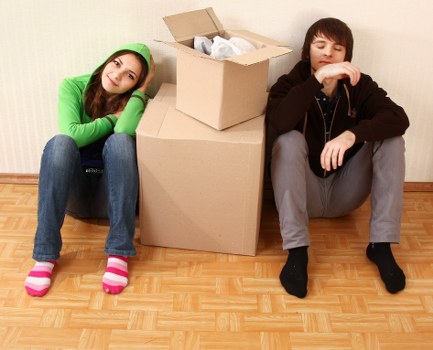Careful unloading of household items at a home in the Netherlands