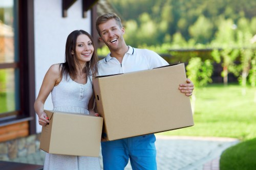 Residential move with furniture and boxes prepared for loading in the Netherlands