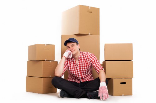 Commercial office items being loaded into a van
