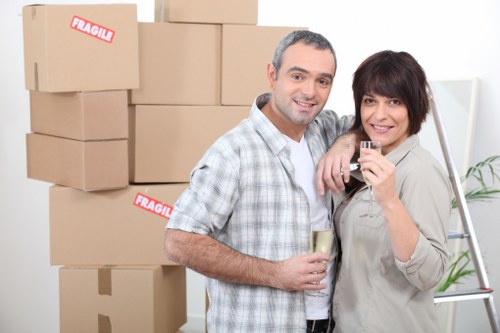 Office relocation equipment and boxes for a commercial move